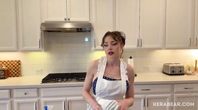 MILF stepmom deep throats my cock until I dump my load down her throat