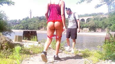 Minah Khali stripped bare in Tokyo park exhibitionism raw and filthy