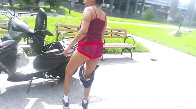 Minah Khali stripped bare in Tokyo park exhibitionism raw and filthy