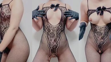 Transparent lace panties solo cumshot while begging to be watched