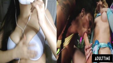 Futa monster cock deep throat destroys girl while she gushes in pornhub reaction