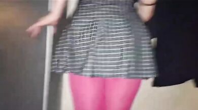 My wife ruined me in her pink pantyhose teasing me raw until I busted