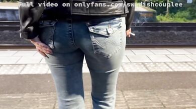 Swedish blonde gets fucked hard on train station public sex caught