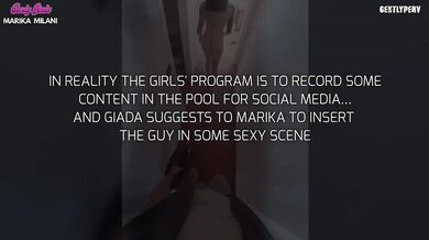 Marika Milani Candy Giada Vacation pool threesome with fridge repairman hardcore Italian