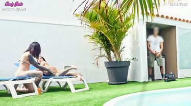 Marika Milani Candy Giada Vacation pool threesome with fridge repairman hardcore Italian