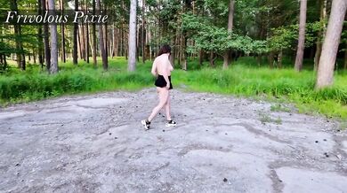 Milf screams loud in deep forest public orgasm ruined exhibition saggy tits