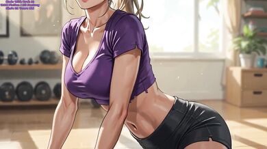 Holly's Workout One squirted cum all over her cycling shorts