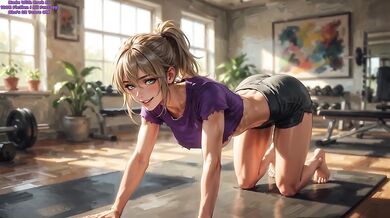Holly's Workout One squirted cum all over her cycling shorts
