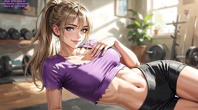 Holly's Workout One squirted cum all over her cycling shorts