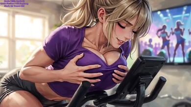 Holly's Workout One squirted cum all over her cycling shorts