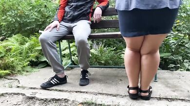 MILF’s soaked panties flash while public pee floods her chubby cunt