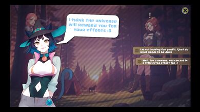 Elf femdom gushes on my morning wood while jealous hentai game plays with my cock