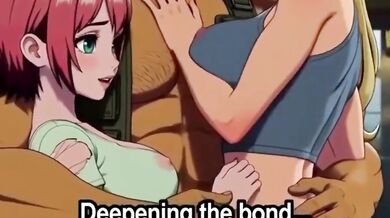 Lost in jungle enjoying hard threesome with futanari in a hut