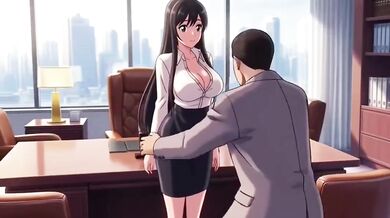 Big tits secretary gets fucked by her boss for promotion