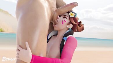3D Gaming Dick Slurps Balls Blewyx Facial Cumshot
