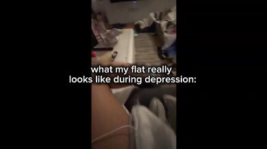 British slut depressed cleaning flat with huge tits leaking tears moaning life complaints