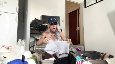British slut depressed cleaning flat with huge tits leaking tears moaning life complaints
