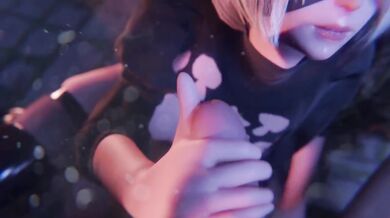 2B deepthroats your cock then gushes cum on her face Nier Automata