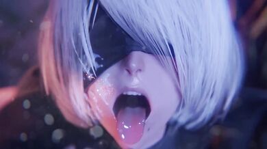 2B deepthroats your cock then gushes cum on her face Nier Automata