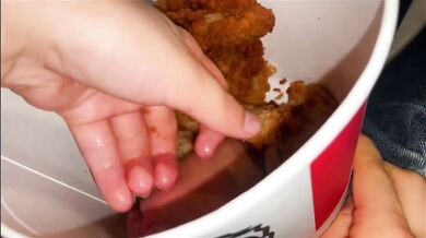 KFC Bucket handjob stepsister rough POV big ass doggystyle