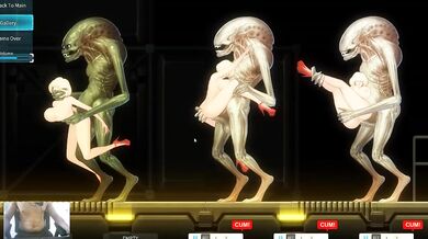 Huge aliens breed blonde teen in rough alien sex animation