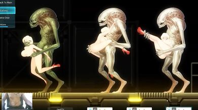 Huge aliens breed blonde teen in rough alien sex animation