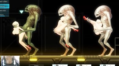 Huge aliens breed blonde teen in rough alien sex animation