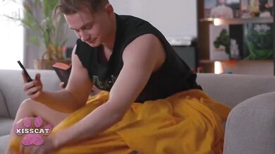 Step mom caught her stepsister and stepbro jerking off taught her how to fuck