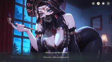 Hot goth redhead ghost gets brutally fucked in hotel game hentai