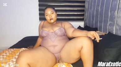 Smoking hot milf mara deep throat gag on thick ebony solo