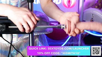 Hismith Lube Launcher 2.0 unleashed her dripping juicy cunt raw brutal fuck machine