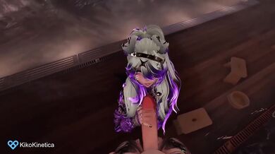 Horny anime girl sucks your dick deepthroat POV 3D hentai VRchat JOI