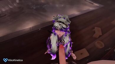 Horny anime girl sucks your dick deepthroat POV 3D hentai VRchat JOI