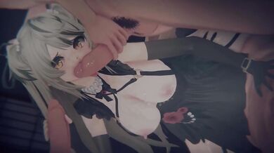 Girls' Frontline 2 Eagletta wings clipped POV DP stuffed cosplay creampie moans