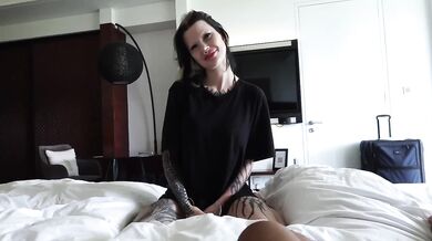 Goth Baddie Tatted Asshole Blowjob Creampie