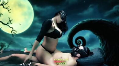 Married fitness couple roleplay horror sex with big tits latina pounding muscle man
