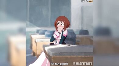 Uraraka’s greedy thoughts ruined by rough creampie HD hentai