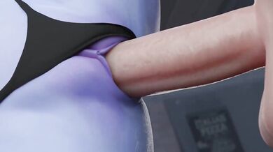 Widowmaker’s juicy pizza shift ruined by that big dick