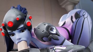 Widowmaker whore gets stuffed creampie for cash in 3D