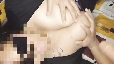 This MILF feeds her big tits and wants my fuck raw ebony threesome blowjob