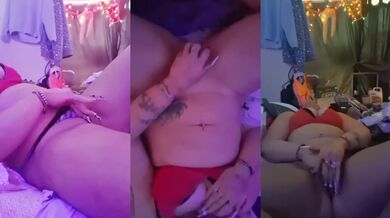 Thick white girl wrecks pink dildo while shaking orgasms creampie