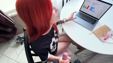 Cum dumped all over my redhead StepMom's tits in the kitchen