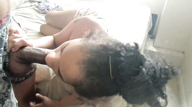 Amateur Ebony Gets Sloppy Deepthroated With Big BBC Through Window