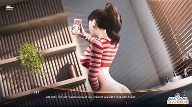 Yokai Lust Secret gameplay where Airi gets caught fingering herself in the bathroom