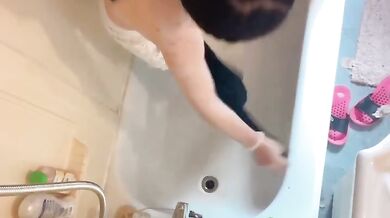 Simple clothes hana gets them off while dominant woman watches