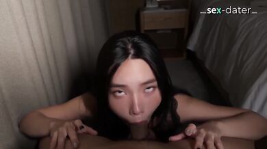 Asian Girl in Black Lingerie Gets Creampied & Covered in Cum