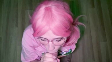 Anime Waifu deepthroats my dick until my cum drowns her face