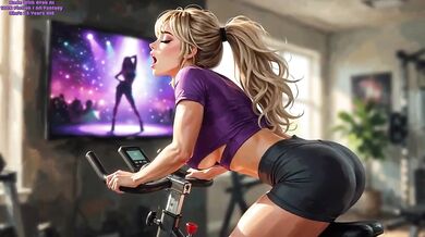 Holly's Workout Turns Into Horny Cycling Chaos As She Gets Caught Showering Loudly Moaning