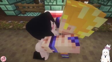 Goku cheats with Ada Wong and Lady Dimitrescu busty anal deepthroat swallow Minecraft