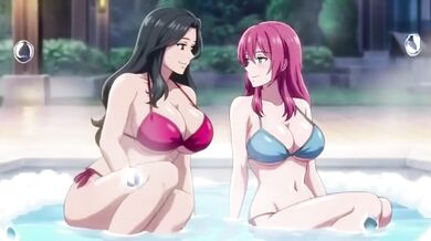 Lesbian milfs destroy each other in steamy hot bath scissor fight